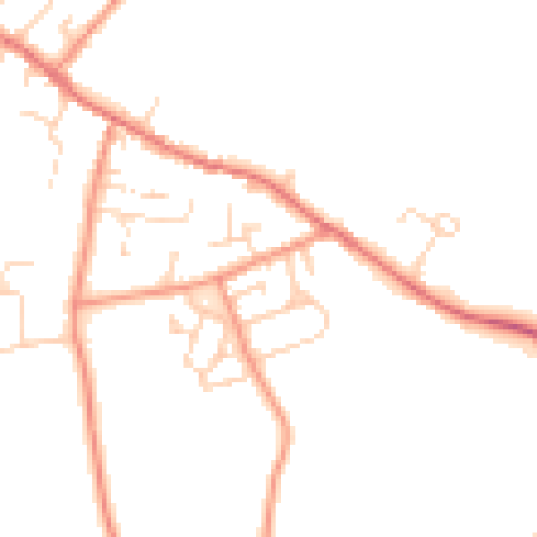 Daytime road noise heatmap for LS23 6AR