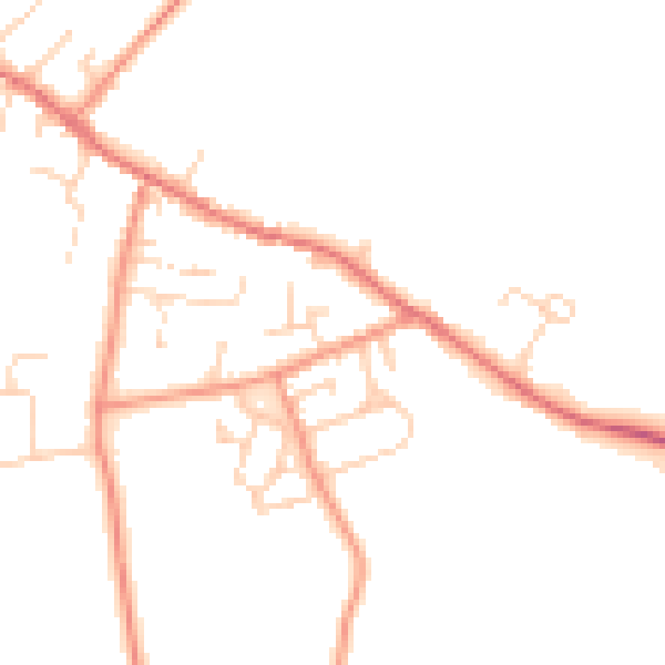 Daytime road noise heatmap for LS23 6AU