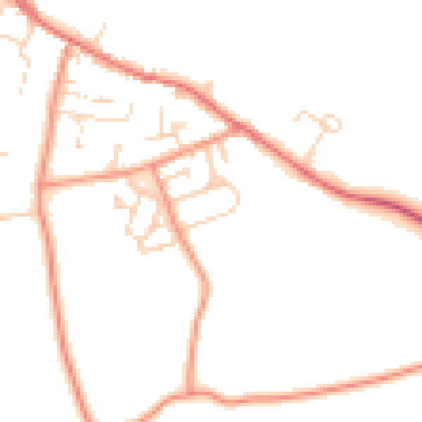 Daytime road noise heatmap for LS23 6AY