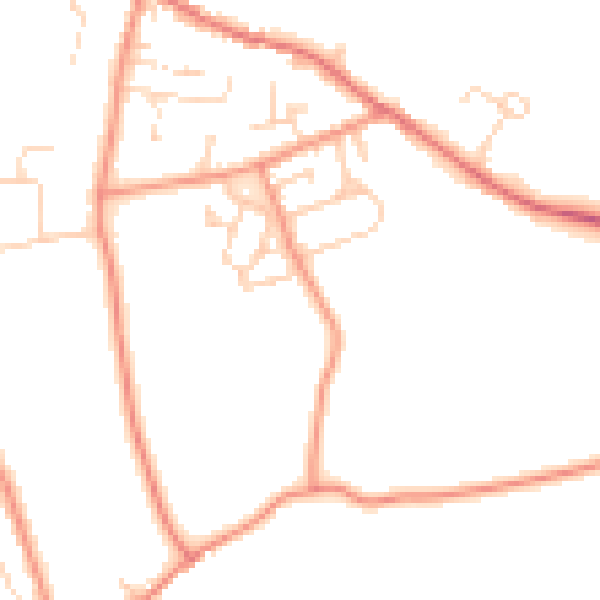 Daytime road noise heatmap for LS23 6AZ
