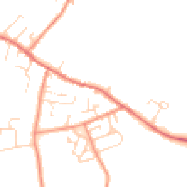 Daytime road noise heatmap for LS23 6BB