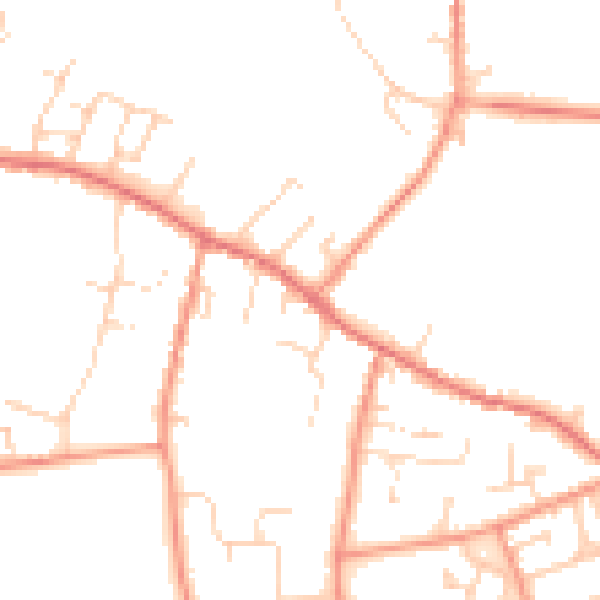 Daytime road noise heatmap for LS23 6BD