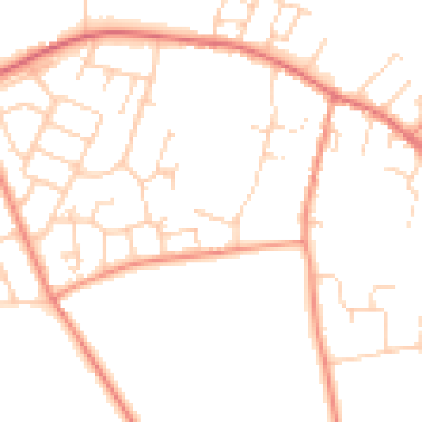 Daytime road noise heatmap for LS23 6BE