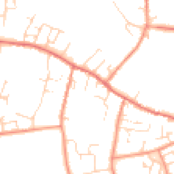 Daytime road noise heatmap for LS23 6BP