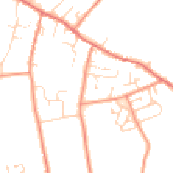 Daytime road noise heatmap for LS23 6BQ