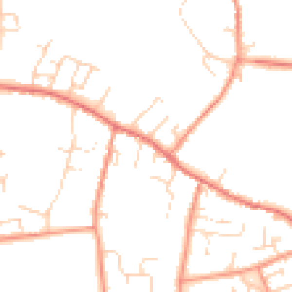 Daytime road noise heatmap for LS23 6BR
