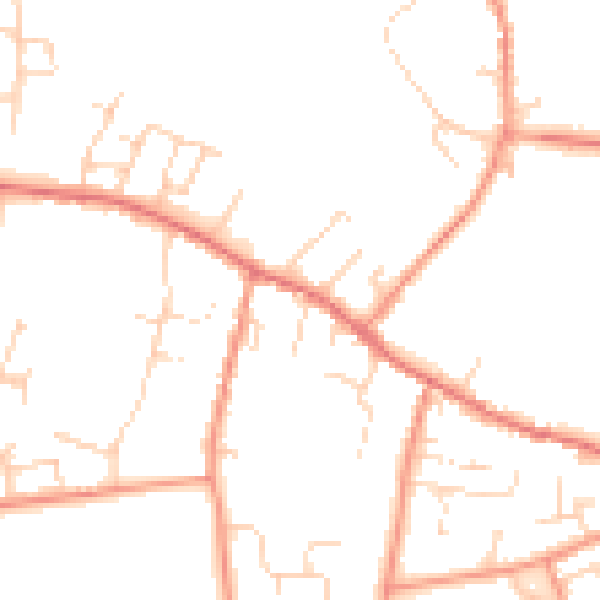 Daytime road noise heatmap for LS23 6BW