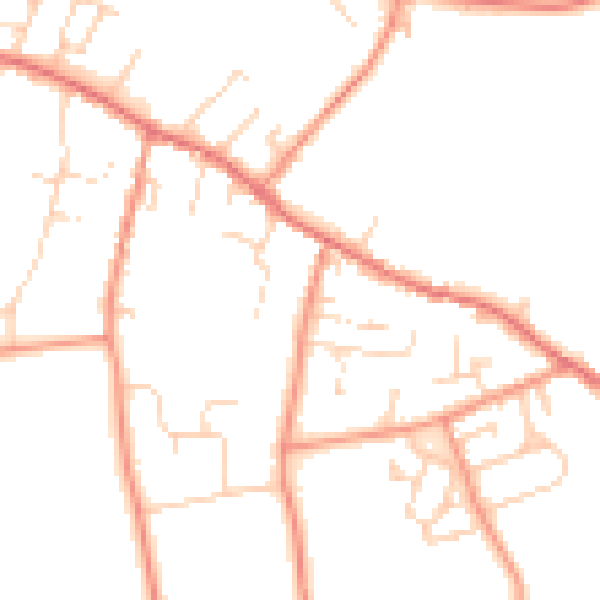 Daytime road noise heatmap for LS23 6BZ