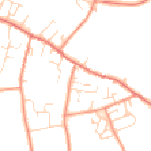 Daytime road noise heatmap for LS23 6DA