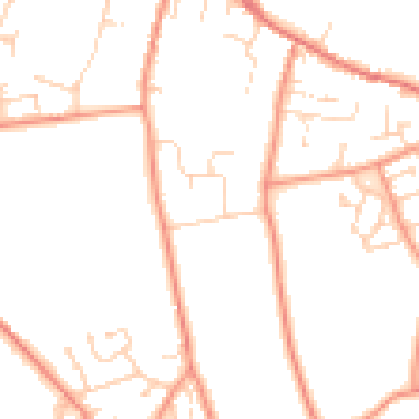 Daytime road noise heatmap for LS23 6DD