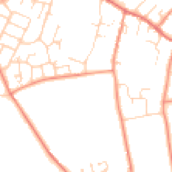 Daytime road noise heatmap for LS23 6DJ