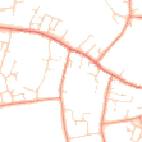 Daytime road noise heatmap for LS23 6DP