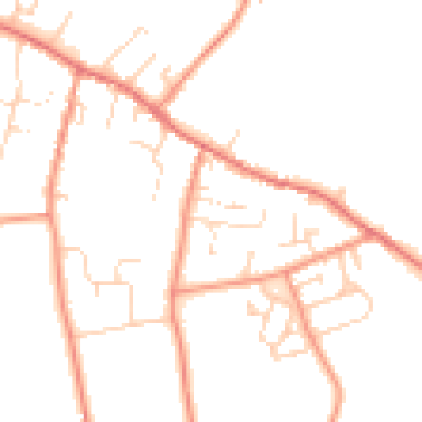 Daytime road noise heatmap for LS23 6DT