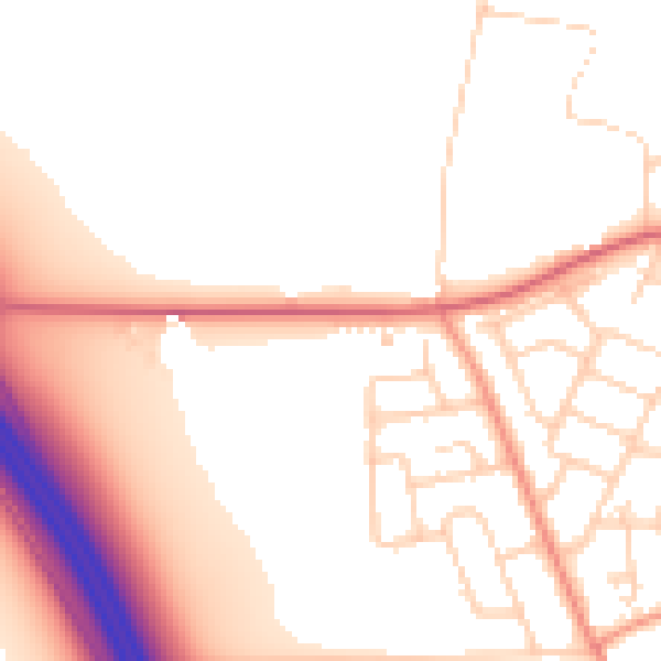 Daytime road noise heatmap for LS23 6ER