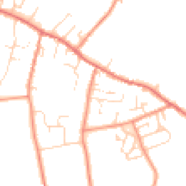 Daytime road noise heatmap for LS23 6EU