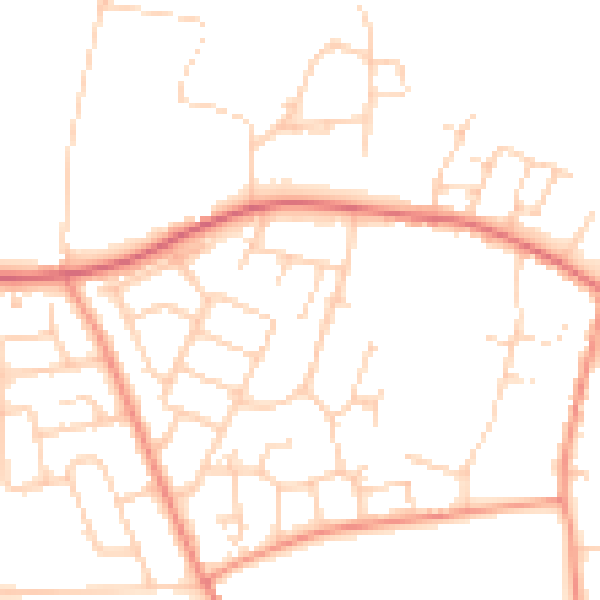 Daytime road noise heatmap for LS23 6EX