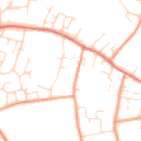 Daytime road noise heatmap for LS23 6FU