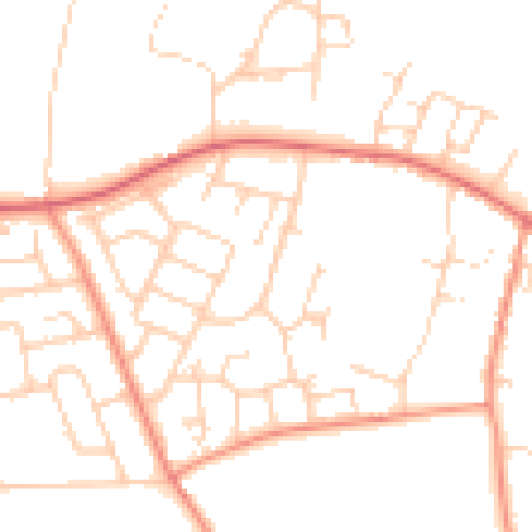 Daytime road noise heatmap for LS23 6NG