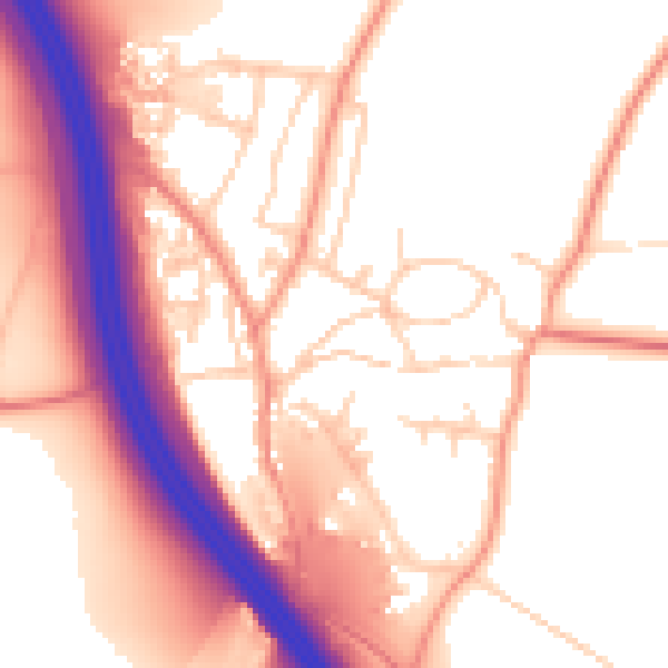 Daytime road noise heatmap for LS23 6QT