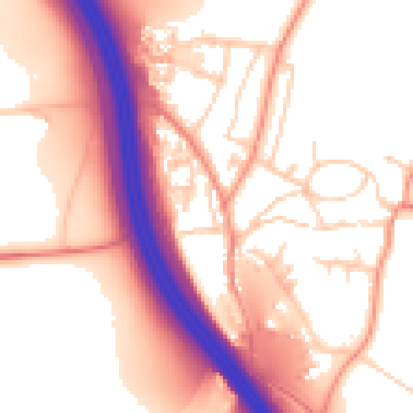 Daytime road noise heatmap for LS23 6RB