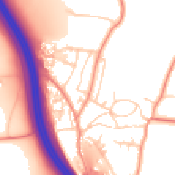 Daytime road noise heatmap for LS23 6RN