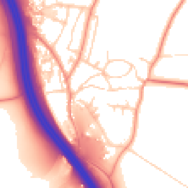 Daytime road noise heatmap for LS23 6RP
