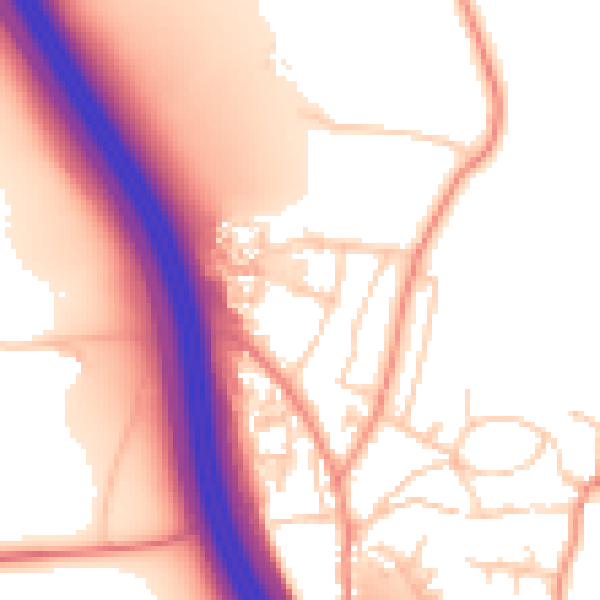 Daytime road noise heatmap for LS23 6RQ
