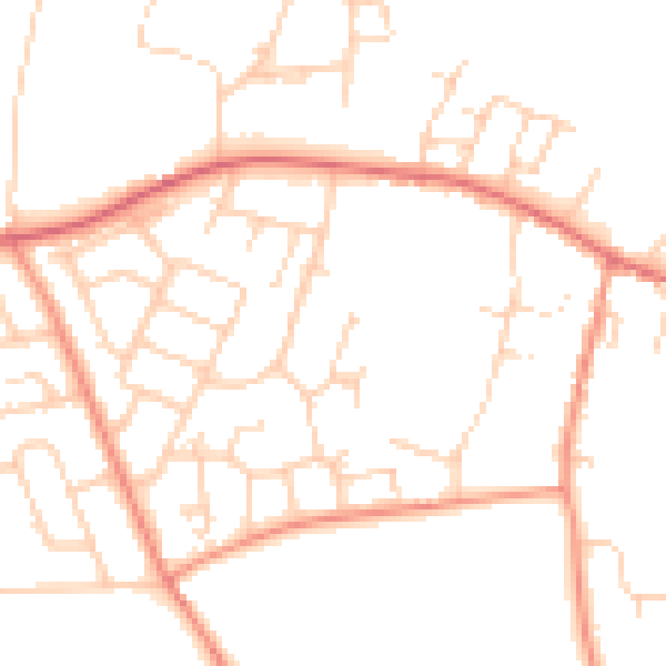Daytime road noise heatmap for LS23 6SA
