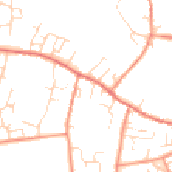Daytime road noise heatmap for LS23 6SJ