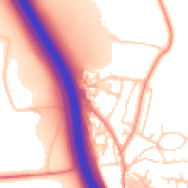 Daytime road noise heatmap for LS23 6SR