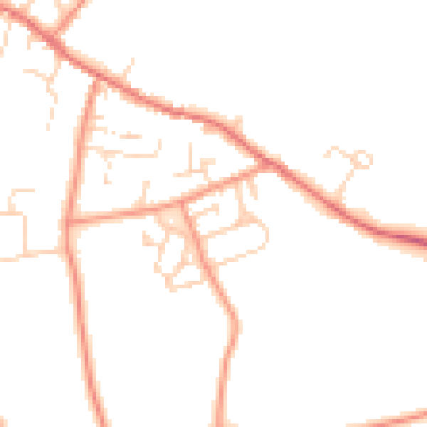 Daytime road noise heatmap for LS23 6SU