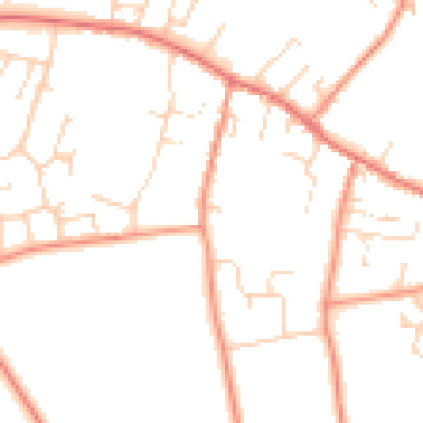 Daytime road noise heatmap for LS23 6TD