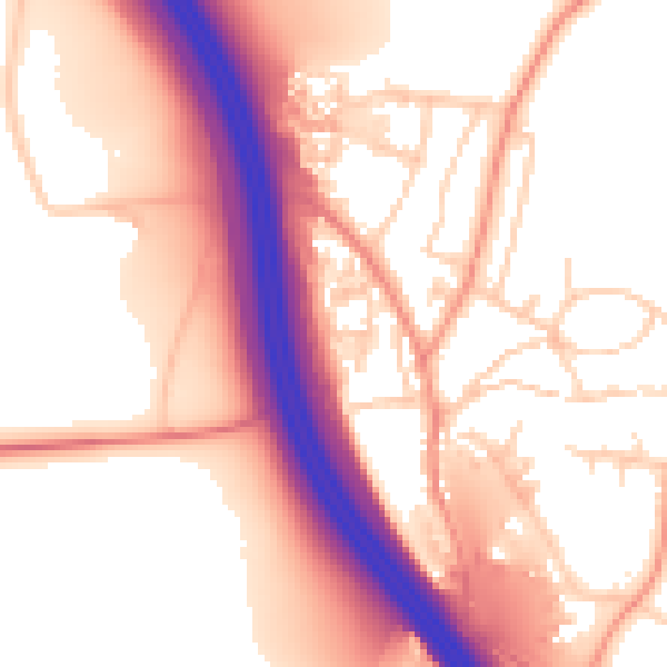Daytime road noise heatmap for LS23 6TH