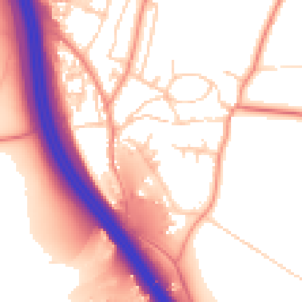 Daytime road noise heatmap for LS23 6WB