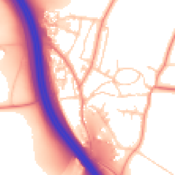 Daytime road noise heatmap for LS23 6ZA