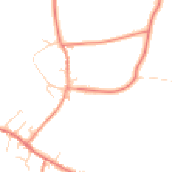 Daytime road noise heatmap for LS23 7AE