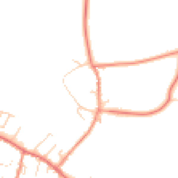 Daytime road noise heatmap for LS23 7AS