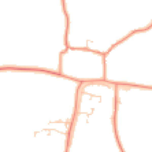 Daytime road noise heatmap for LS23 7BG