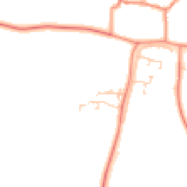 Daytime road noise heatmap for LS23 7BL