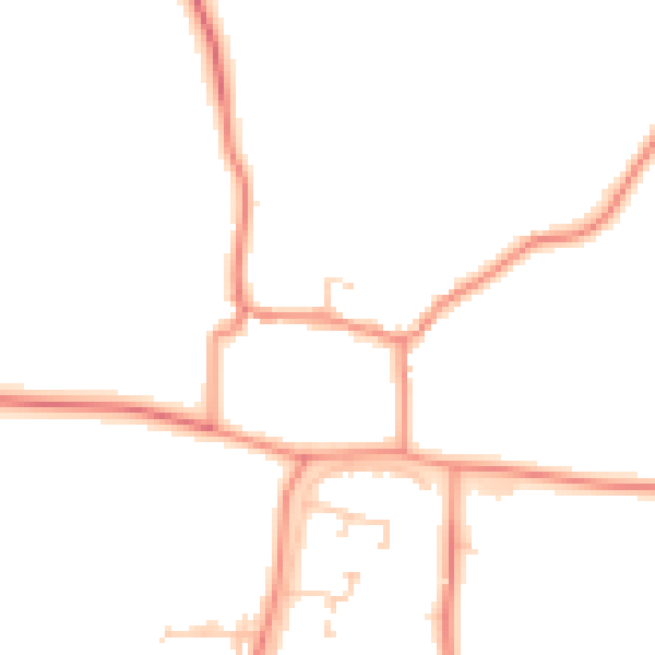 Daytime road noise heatmap for LS23 7DJ