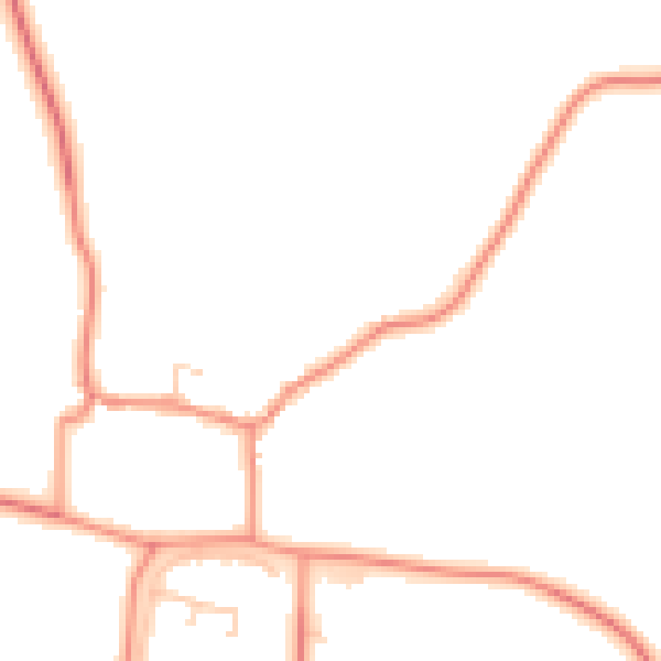 Daytime road noise heatmap for LS23 7DQ