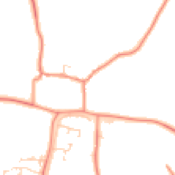 Daytime road noise heatmap for LS23 7ED