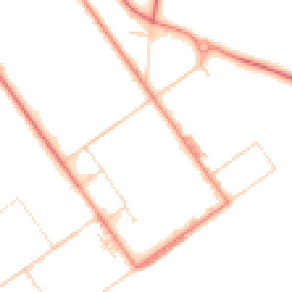 Daytime road noise heatmap for LS23 7FD