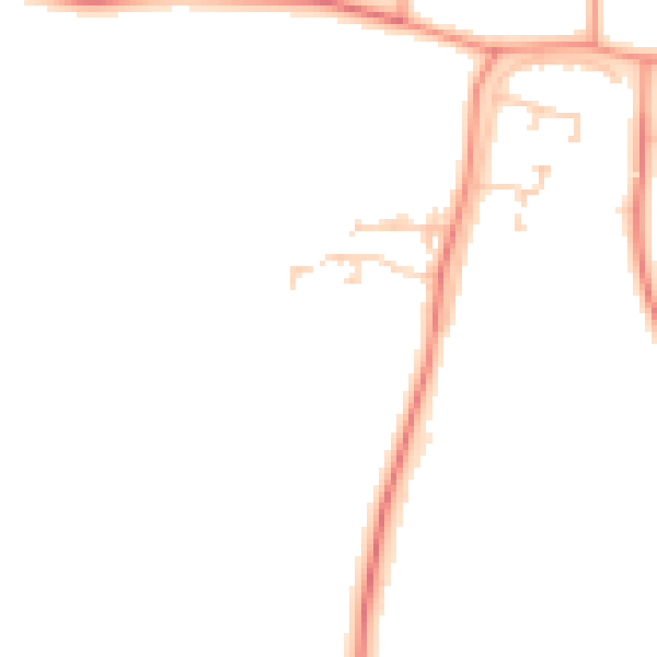 Daytime road noise heatmap for LS23 7GB