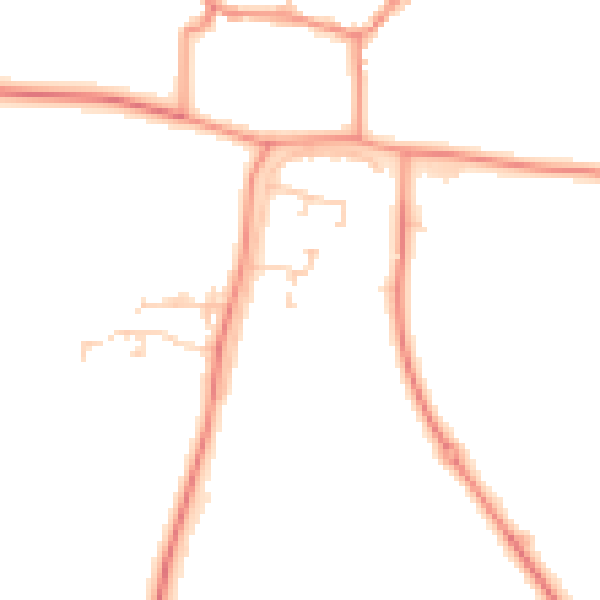 Daytime road noise heatmap for LS23 7GD