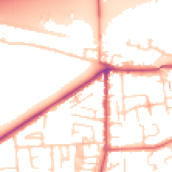 Daytime road noise heatmap for LS25 1AN