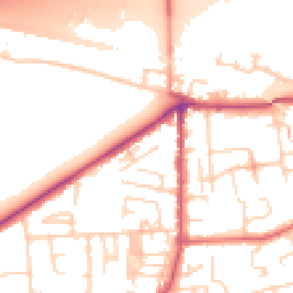 Daytime road noise heatmap for LS25 1AW