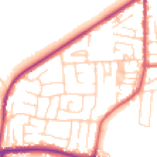 Daytime road noise heatmap for LS25 1AX