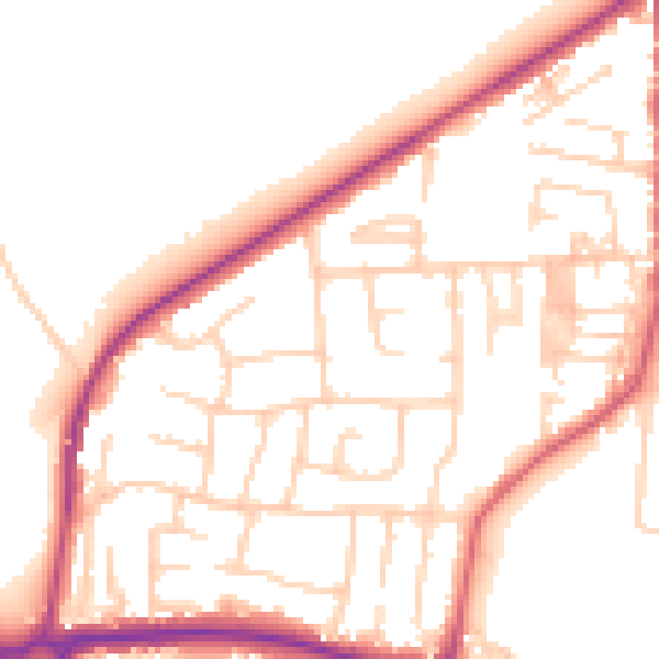 Daytime road noise heatmap for LS25 1DN