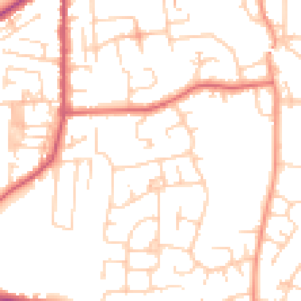 Daytime road noise heatmap for LS25 1HG
